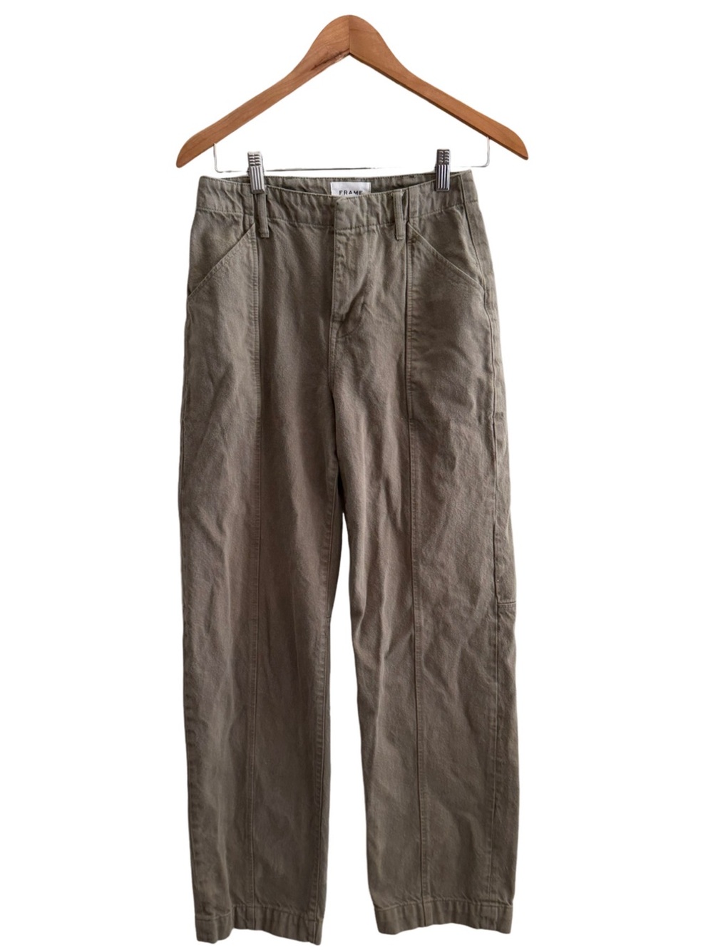 FRAME  High-Rise Relaxed Washed Military Trouser / Surplus Utility Pants Size 24